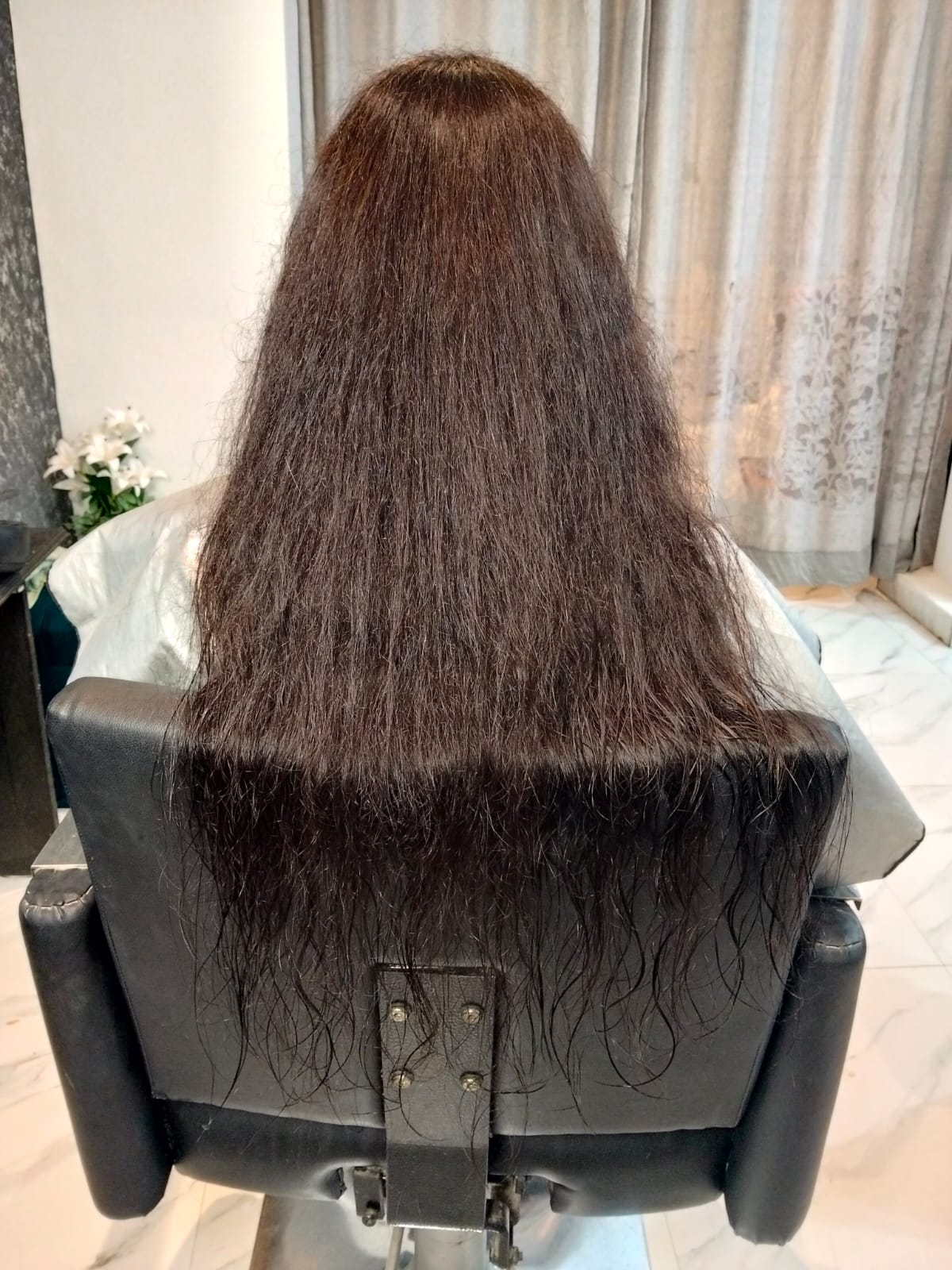 Before hair treatment at Raheelas Beauty Studio